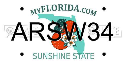 ARSW34 Florida License Plate