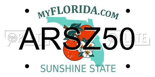 ARSZ50 Florida License Plate