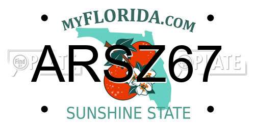 ARSZ67 Florida License Plate