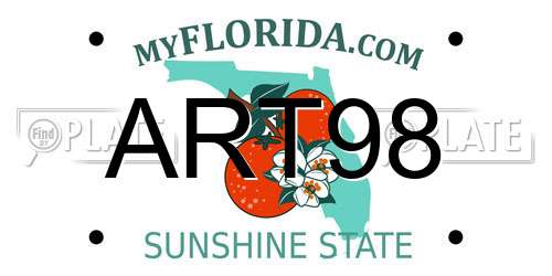 ART98 Florida License Plate