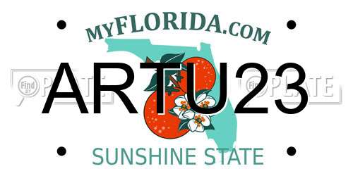 ARTU23 Florida License Plate