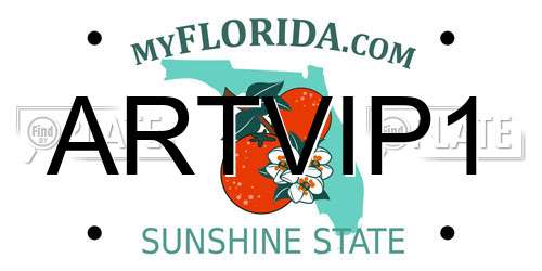 ARTVIP1 Florida License Plate