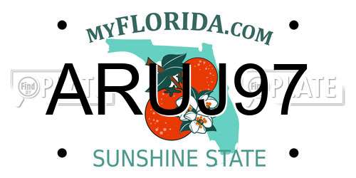 ARUJ97 Florida License Plate