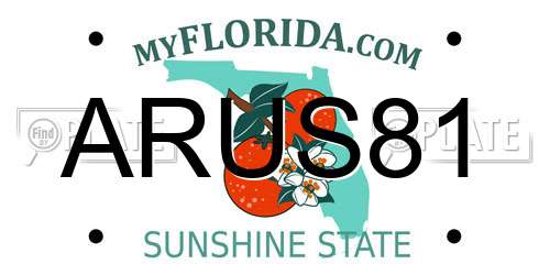 ARUS81 Florida License Plate