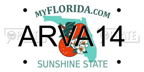ARVA14 Florida License Plate