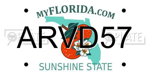 ARVD57 Florida License Plate