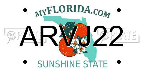 ARVJ22 Florida License Plate