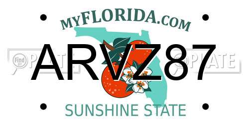 ARVZ87 Florida License Plate