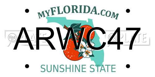 ARWC47 Florida License Plate