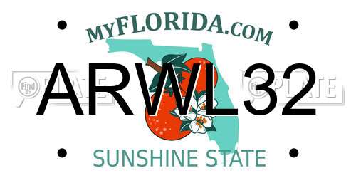 ARWL32 Florida License Plate