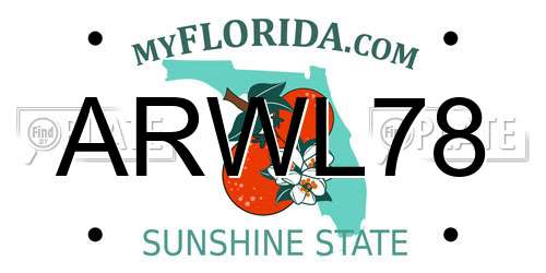 ARWL78 Florida License Plate