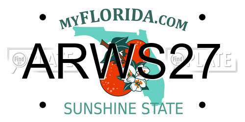 ARWS27 Florida License Plate