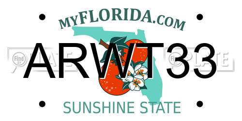ARWT33 Florida License Plate