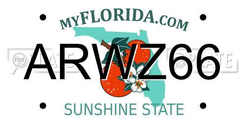 ARWZ66 Florida License Plate