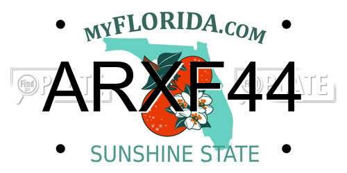 ARXF44 Florida License Plate