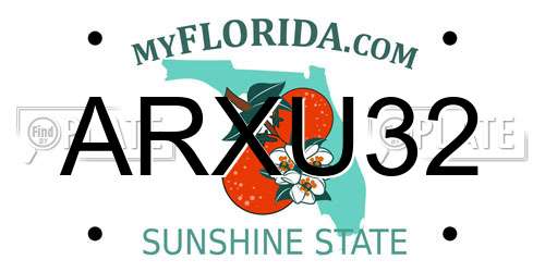 ARXU32 Florida License Plate