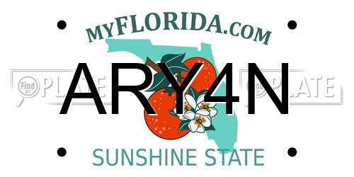 ARY4N Florida License Plate