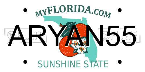 ARYAN55 Florida License Plate