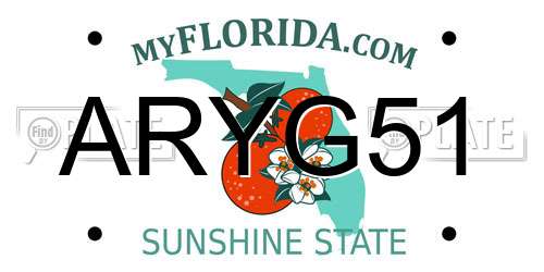 ARYG51 Florida License Plate