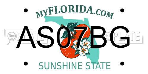 AS07BG Florida License Plate