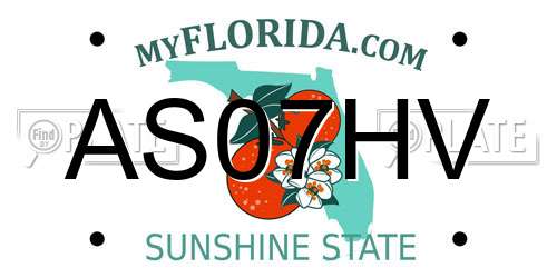 AS07HV Florida License Plate