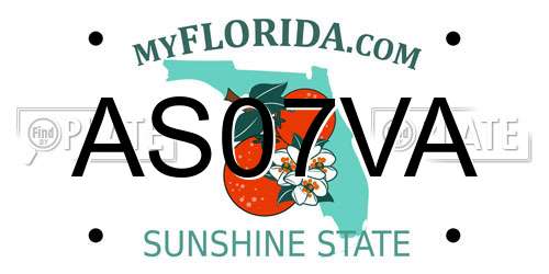 AS07VA Florida License Plate