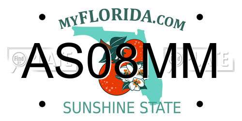 AS08MM Florida License Plate