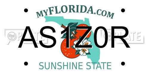AS1Z0R Florida License Plate