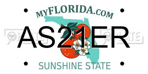 AS21ER Florida License Plate