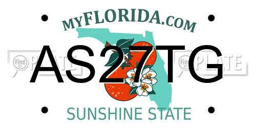 AS27TG Florida License Plate