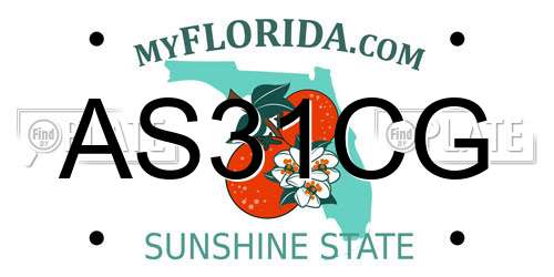 AS31CG Florida License Plate