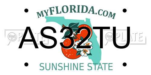 AS32TU Florida License Plate