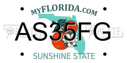 AS35FG Florida License Plate