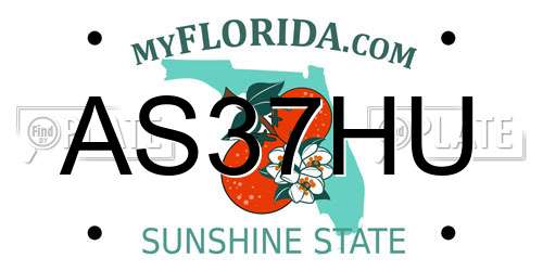 AS37HU Florida License Plate
