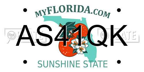 AS41QK Florida License Plate