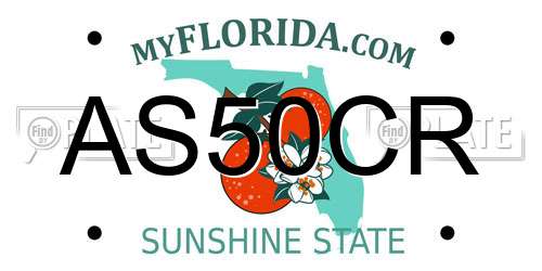 AS50CR Florida License Plate