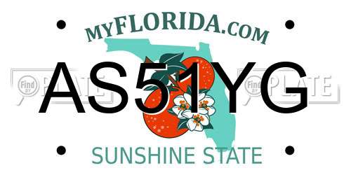 AS51YG Florida License Plate
