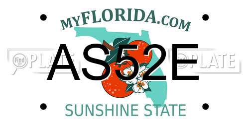 AS52E Florida License Plate