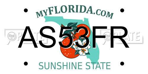 AS53FR Florida License Plate