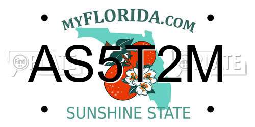 AS5T2M Florida License Plate