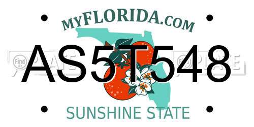 AS5T548 Florida License Plate