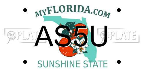 AS5U Florida License Plate