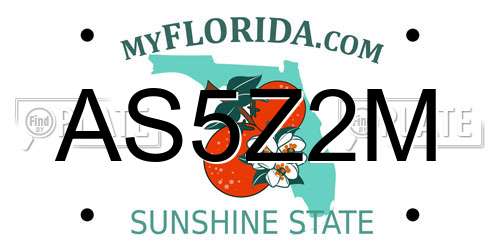 AS5Z2M Florida License Plate