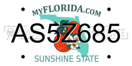 AS5Z685 Florida License Plate