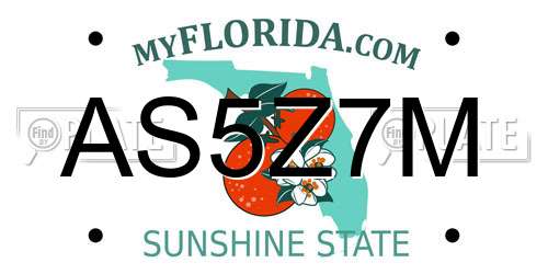 AS5Z7M Florida License Plate