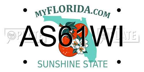 AS61WI Florida License Plate