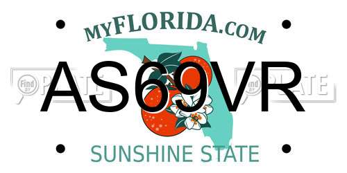 AS69VR Florida License Plate