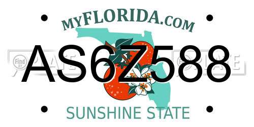 AS6Z588 Florida License Plate