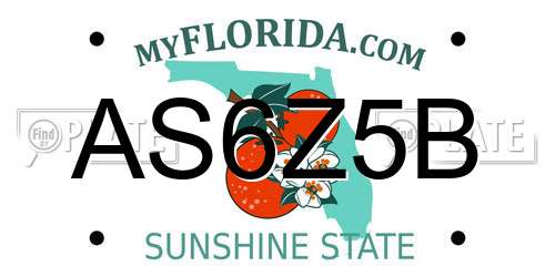 AS6Z5B Florida License Plate