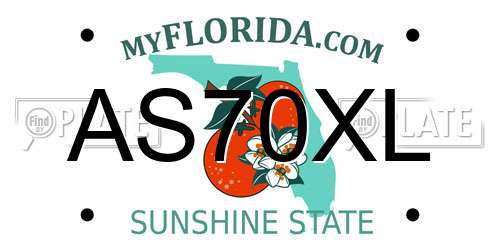 AS70XL Florida License Plate